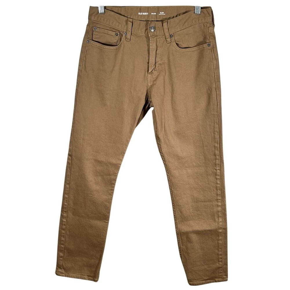 Old Navy Men's Slim Built-In Flex 5-Pocket Pants‎ Dark Khaki Brown 29x30